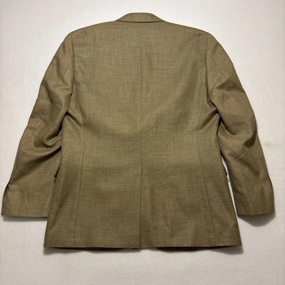 Lauren Ralph Lauren Mens Blazer 40R Sport Coat Tan Linen Blend RN69456‎